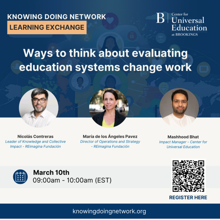Ways to Think About Evaluating Education Systems Change Work